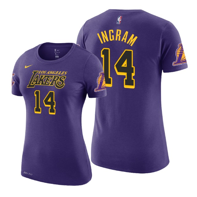 Women's Los Angeles Lakers Brandon Ingram #14 NBA 2018-19 Female City Edition Purple Basketball T-Shirt ZKE1283LV